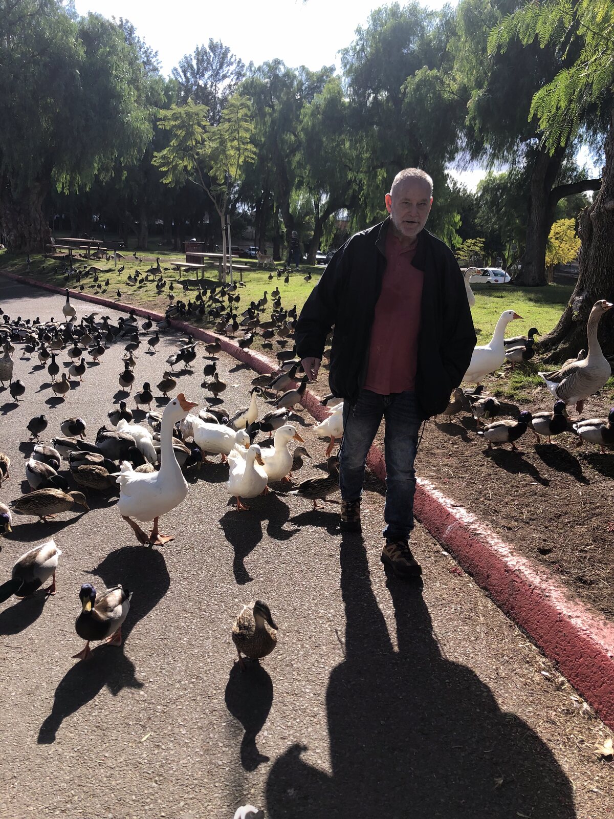 An ATS participant on a peaceful walk by the lake